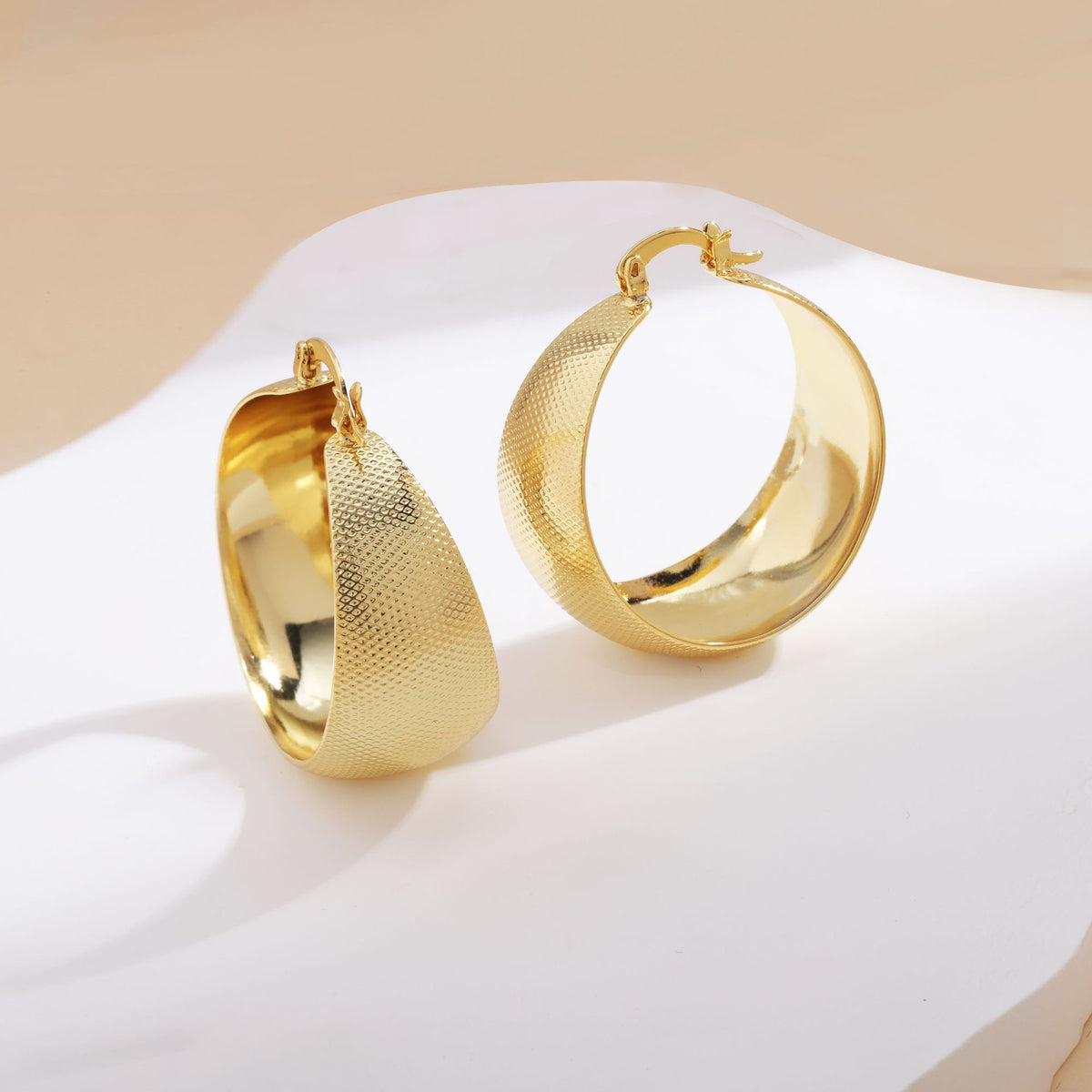 Women Geometric Metal Hoop Earrings