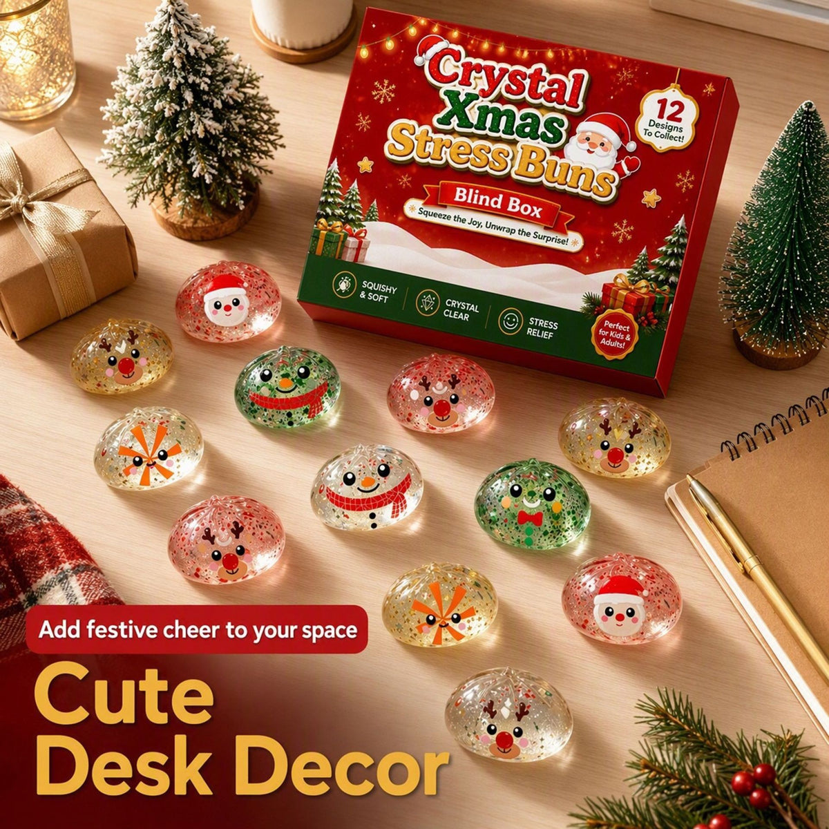 Christmas Countdown Squishy Bun Blind Box Set