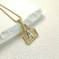 Western Cowboy Letter Necklace with Gold Plating