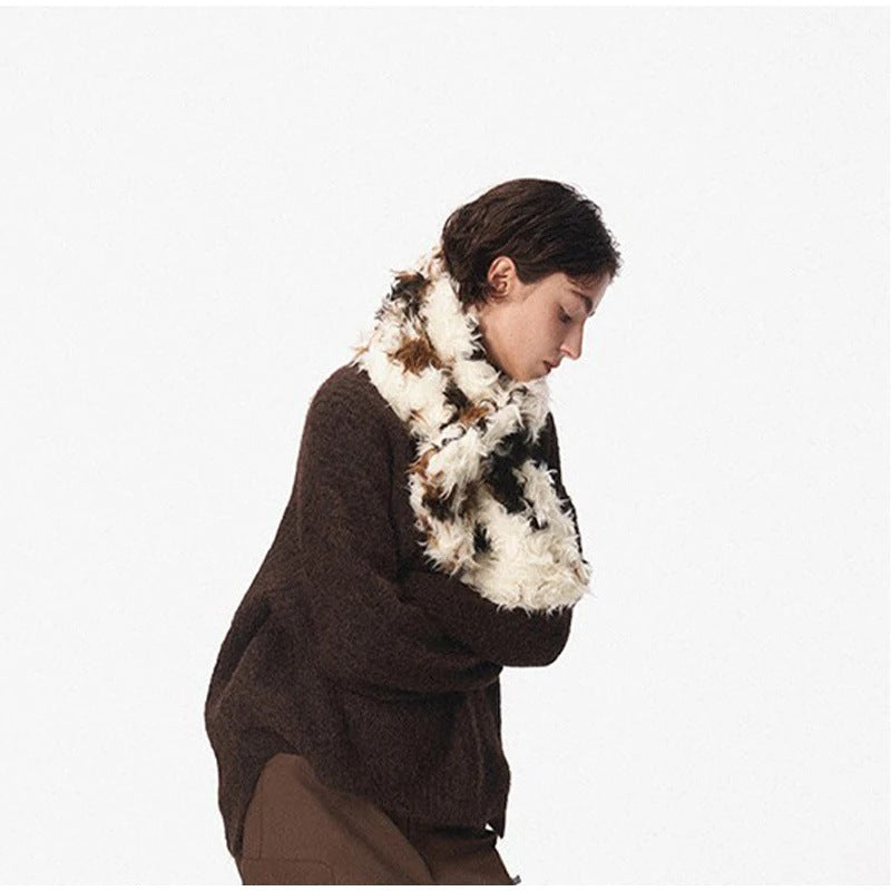 Cow Print Curly Pattern Scarf