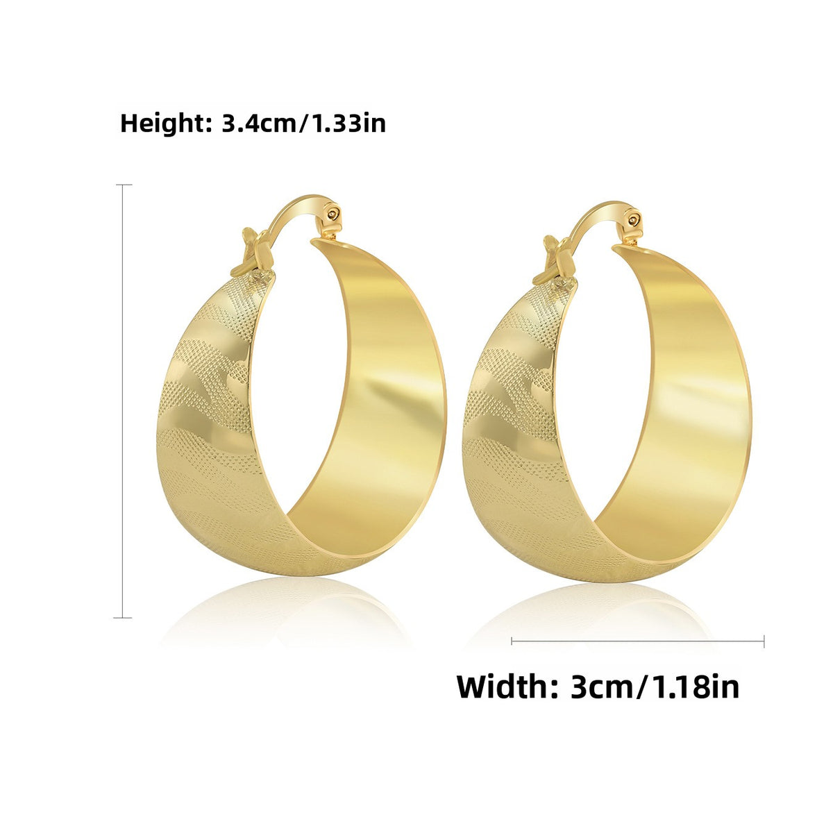 Women Geometric Metal Hoop Earrings