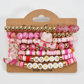 Western Cowboy Bracelet Set Multi-Layered Lettered Soft Clay Beaded Bracelet