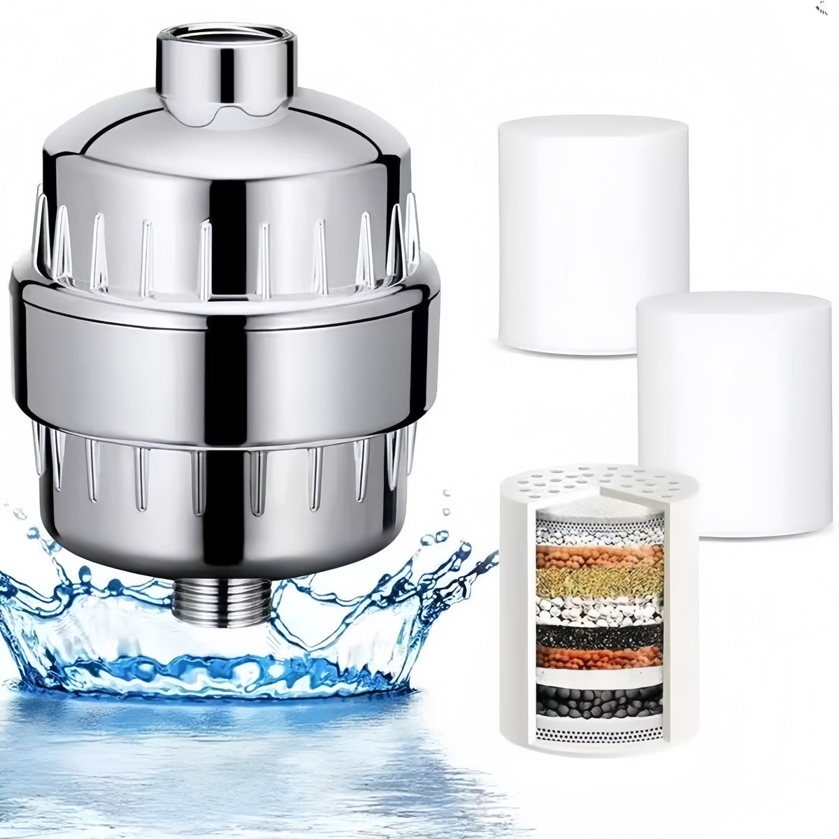 Multi-Layer Shower Water Filter with Activated Carbon Cartridge for Hard Water