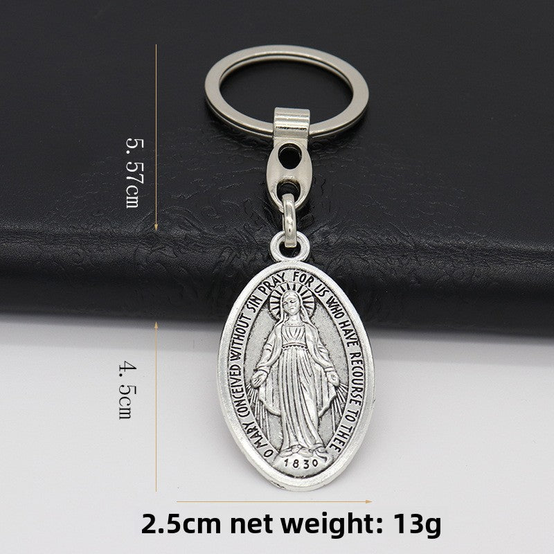 Assorted Catholic Enamel Zinc Alloy Keychain Pendant