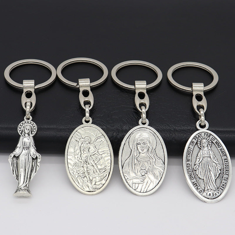 Assorted Catholic Enamel Zinc Alloy Keychain Pendant