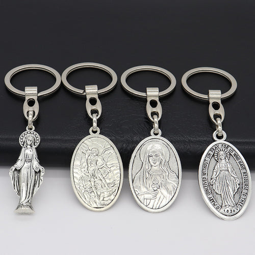 Assorted Catholic Enamel Zinc Alloy Keychain Pendant