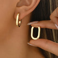 Stylish and minimalist square earrings with secure-lock clasps