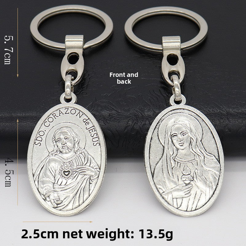 Assorted Catholic Enamel Zinc Alloy Keychain Pendant