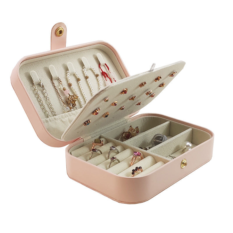 Portable travel jewelry storage box