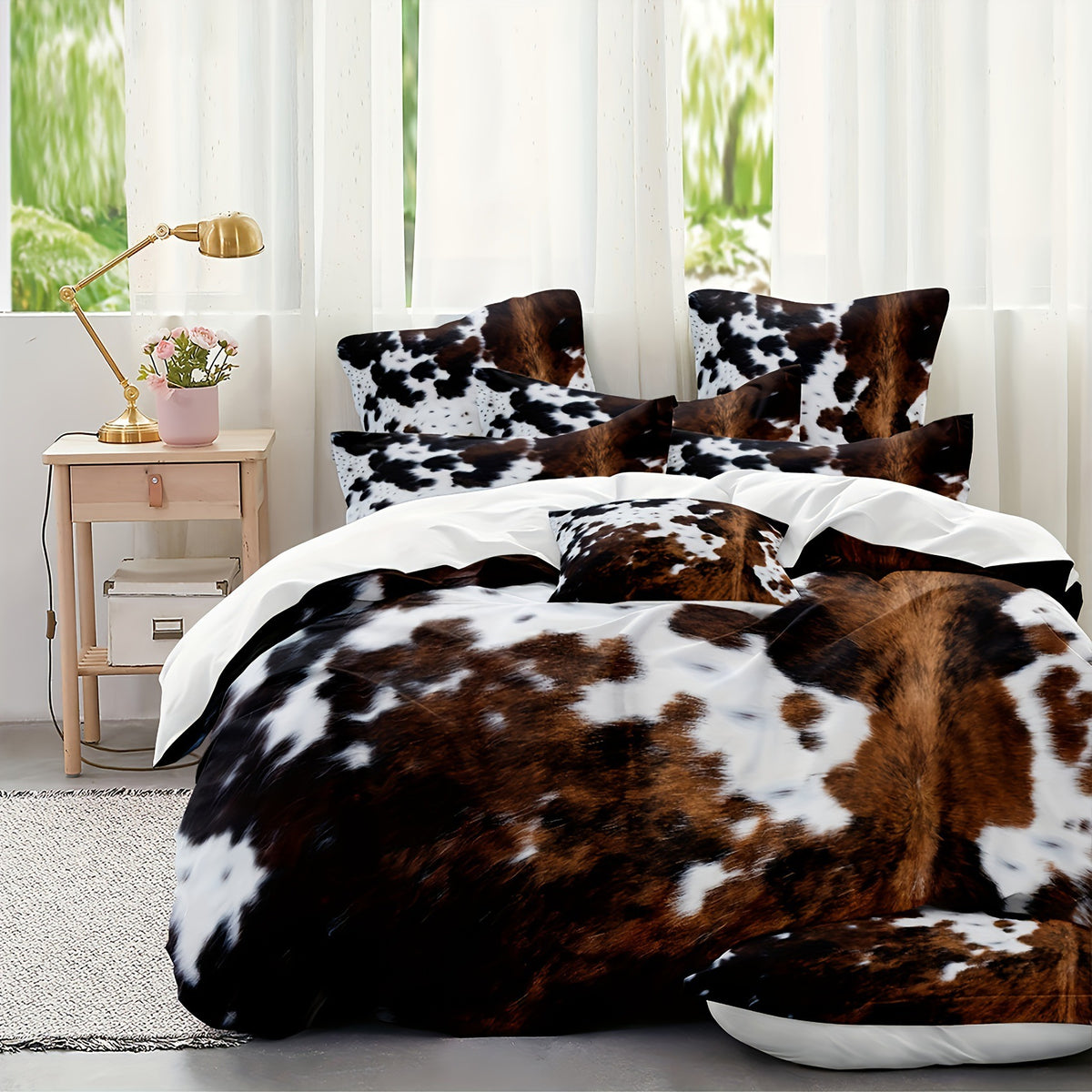 Cow Print Duvet Cover Bedding Set