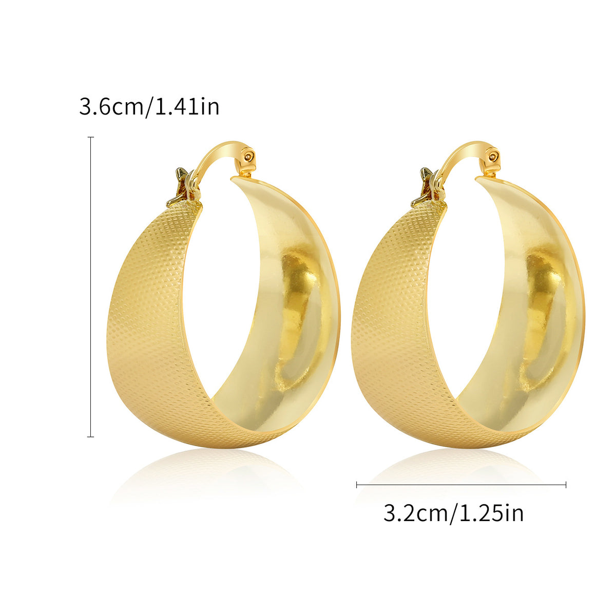Women Geometric Metal Hoop Earrings