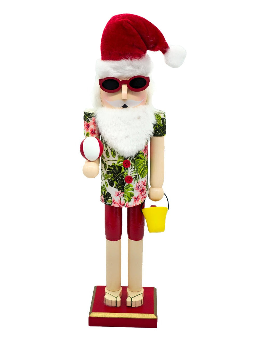 Beach Ball Santa Wooden Nutcracker