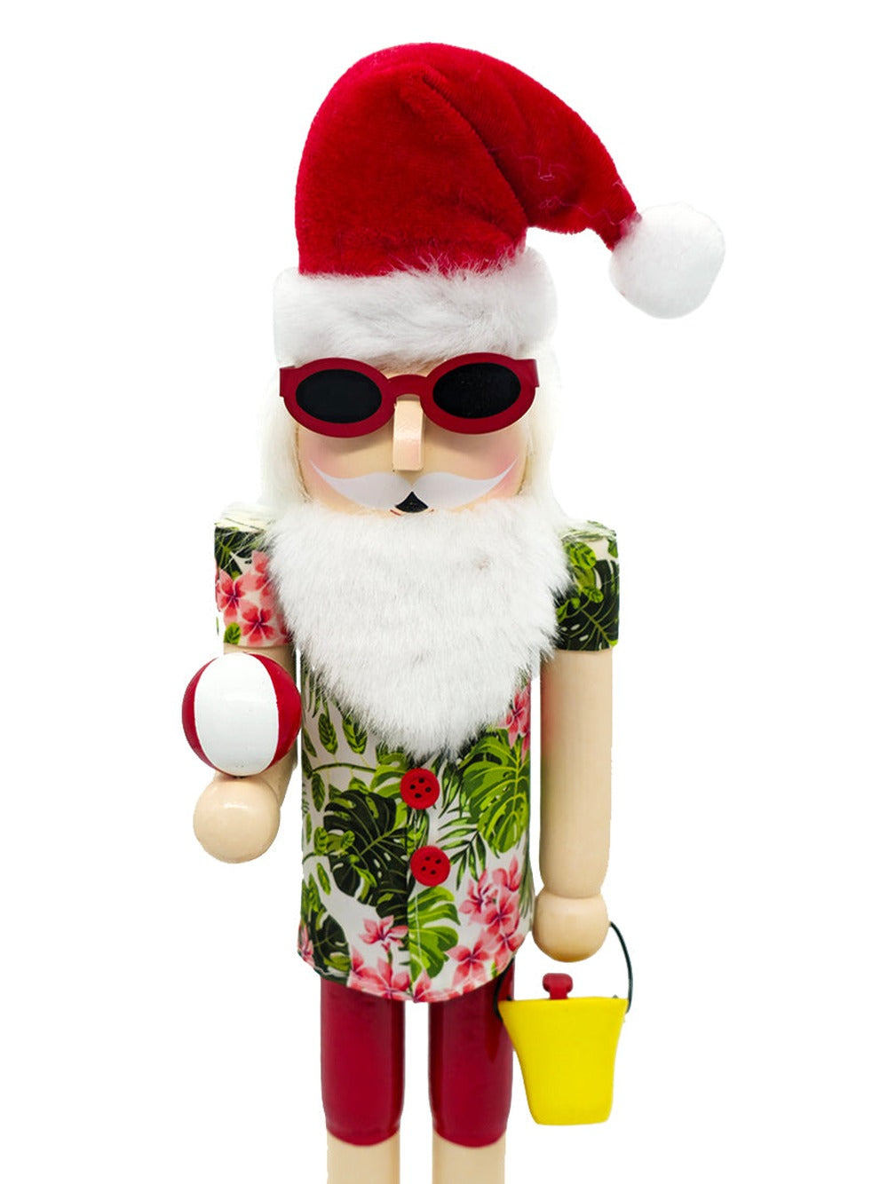 Beach Ball Santa Wooden Nutcracker
