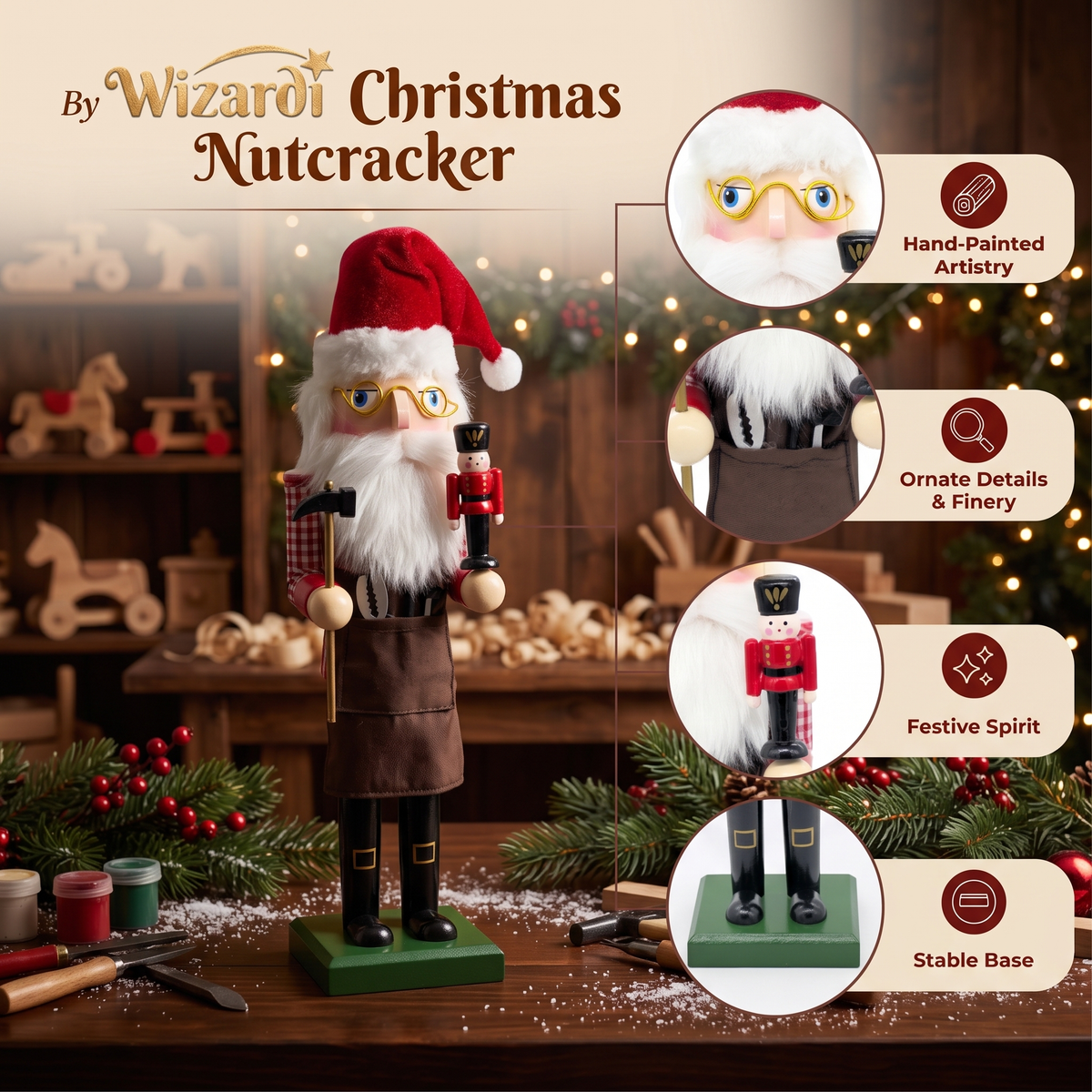 Toymaker Santa Wooden Nutcracker