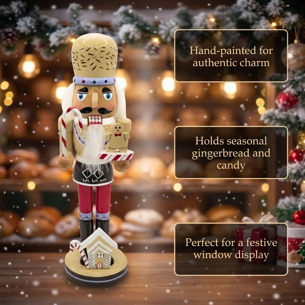 Candy Cane Wooden Nutcracker F07AM9-13-XC4617D