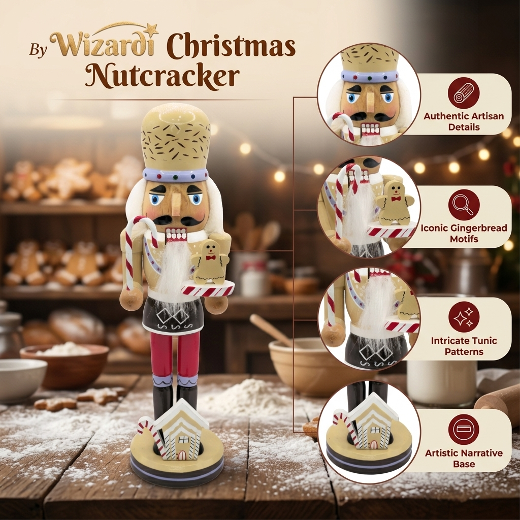 Candy Cane Wooden Nutcracker F07AM9-13-XC4617D