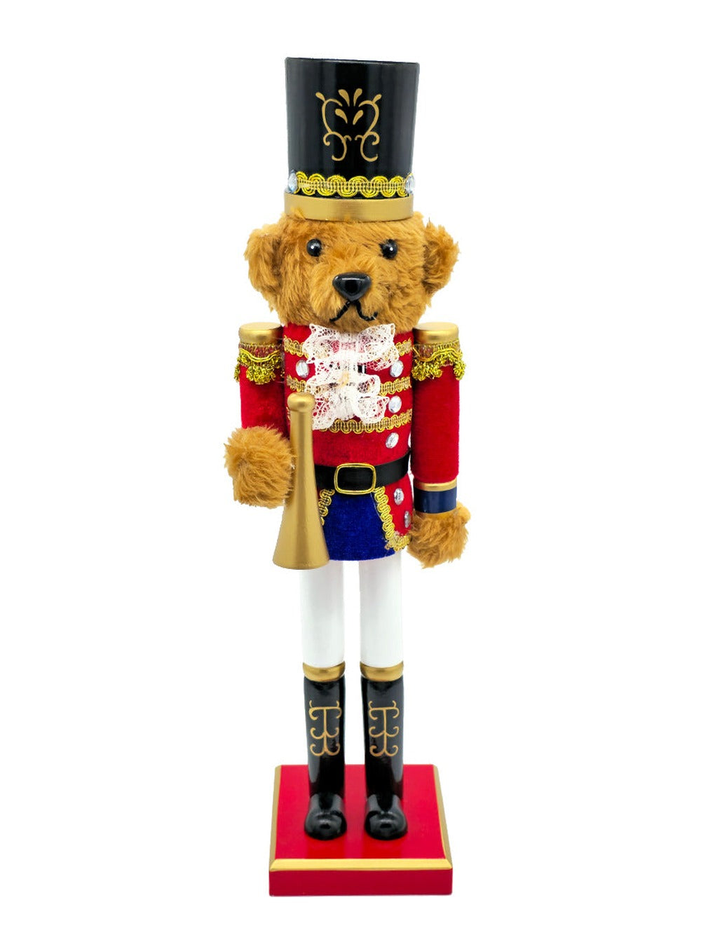 Teddy Bear Trumpeter Wooden Nutcracker