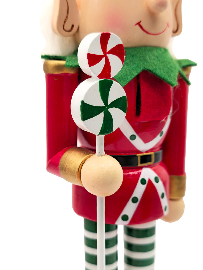 Christmas Tree Hat Elf Wooden Nutcracker