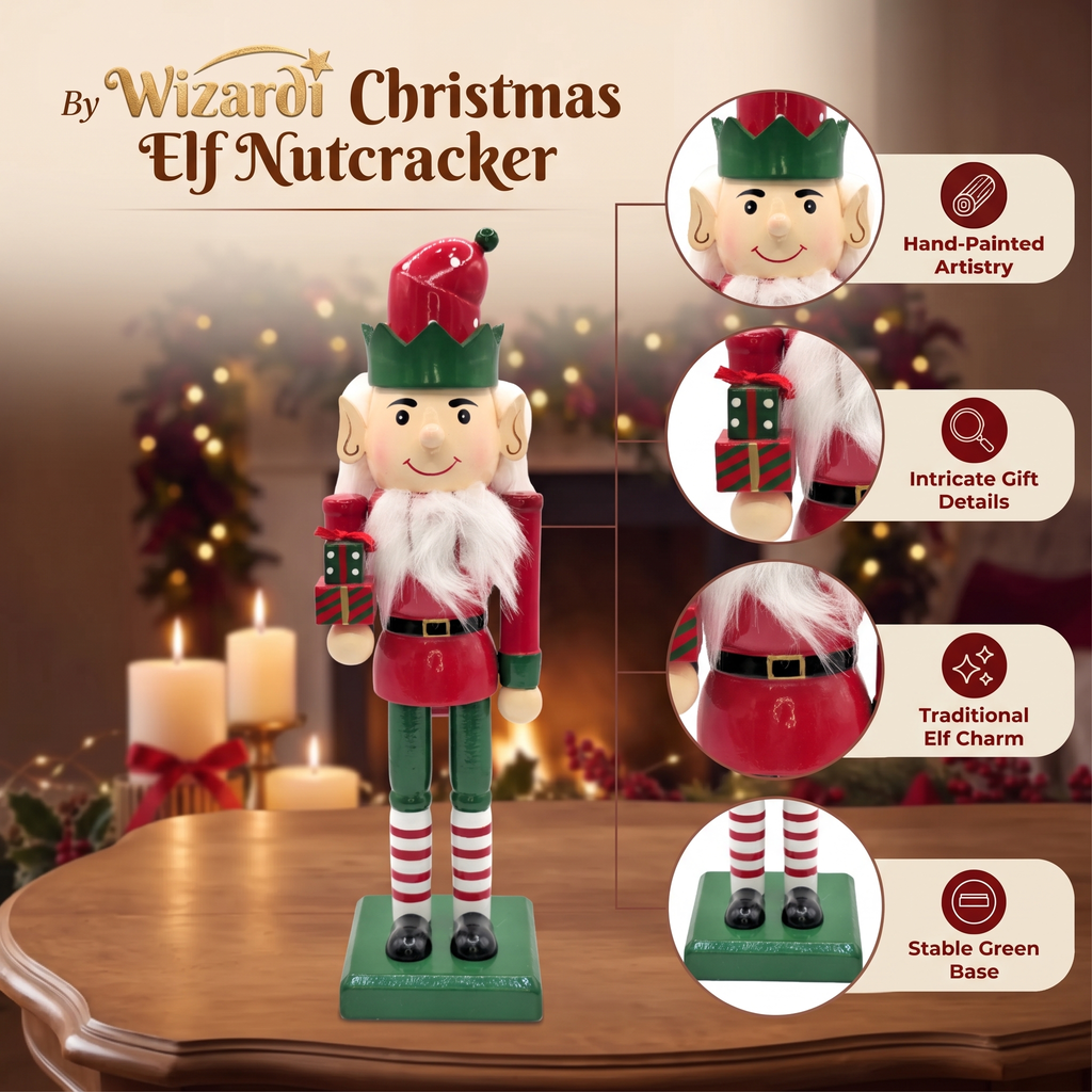 Bearded Elf Wooden Nutcracker