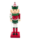 Peppermint Elf Wooden Nutcracker