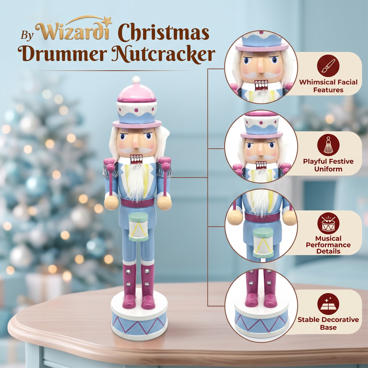 Drummer Wooden Nutcracker