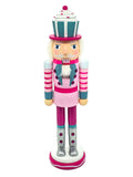 Pink Cupcake Hat Wooden Nutcracker