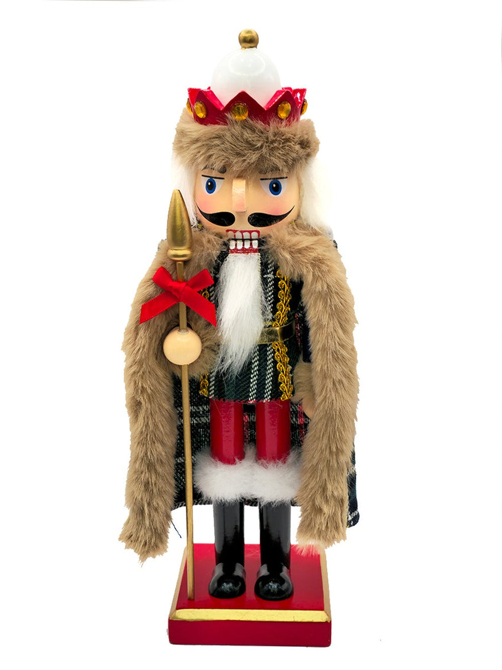 Royal Spear Wooden Nutcracker With Fur Coat