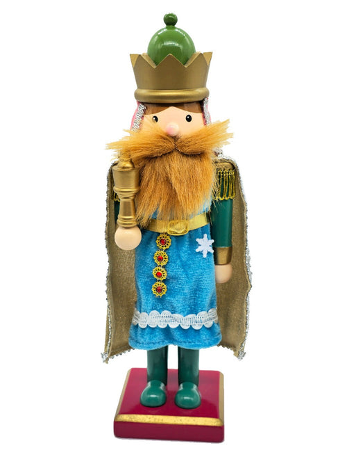 Blue King with Beard Wooden Nutcracker