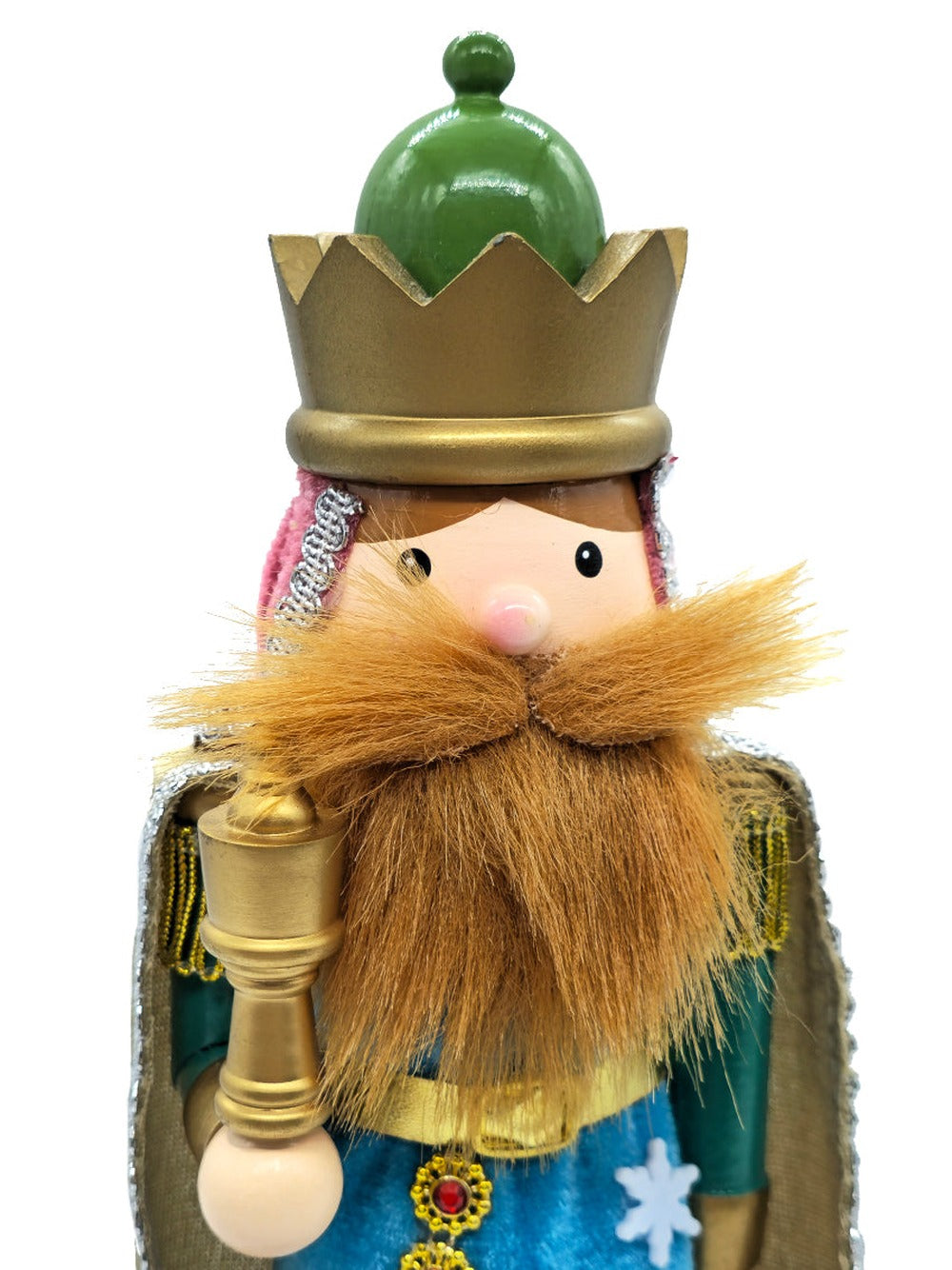 Blue King with Beard Wooden Nutcracker