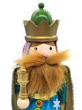 Blue King with Beard Wooden Nutcracker