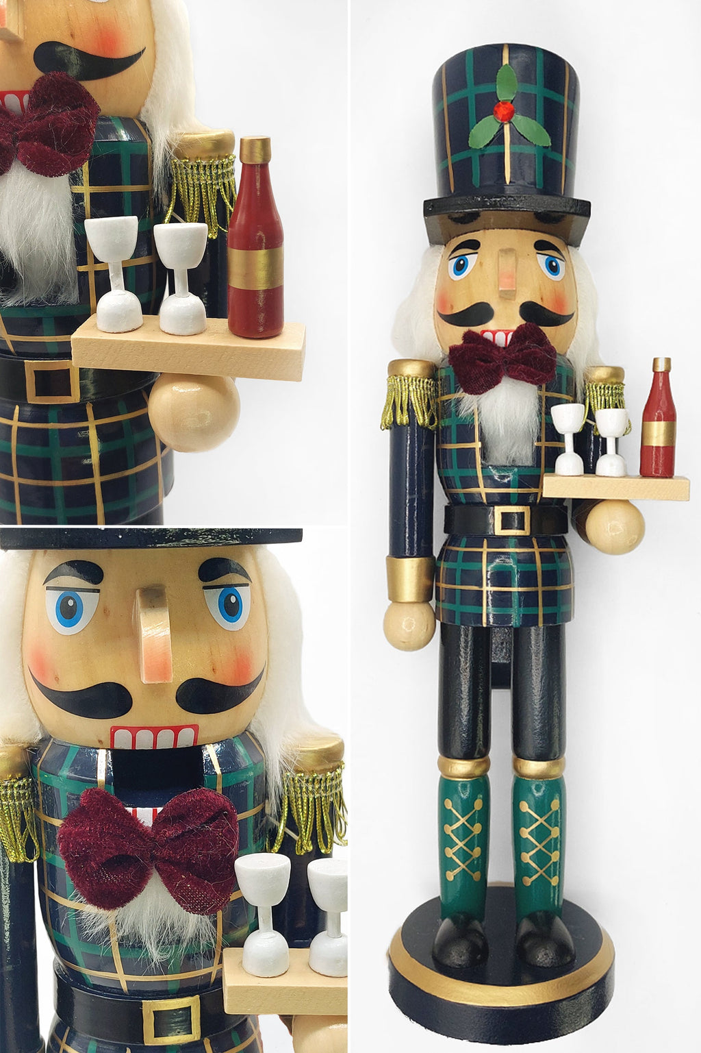 Wine Server Navy Nutcracker