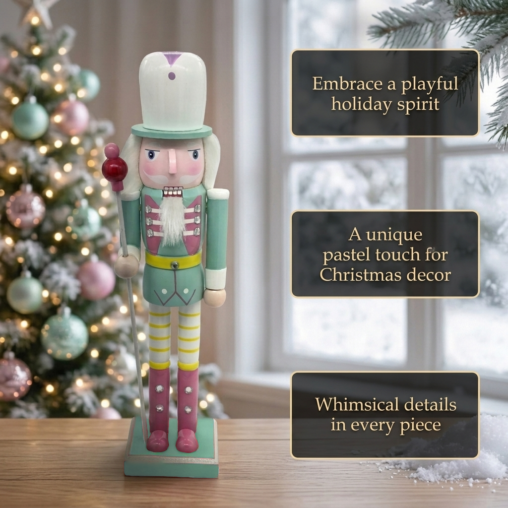 Mint Pastel Wooden Nutcracker