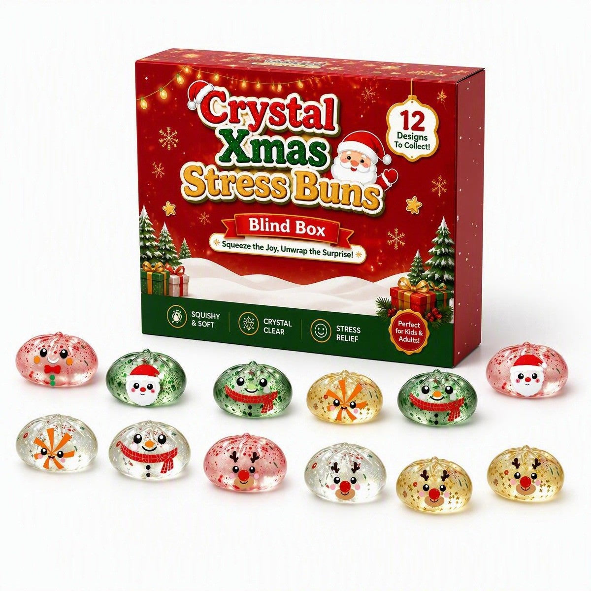 Christmas Countdown Squishy Bun Blind Box Set