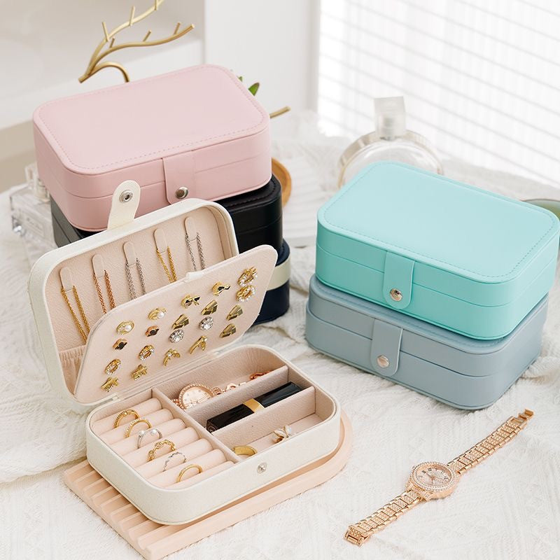 Portable travel jewelry storage box