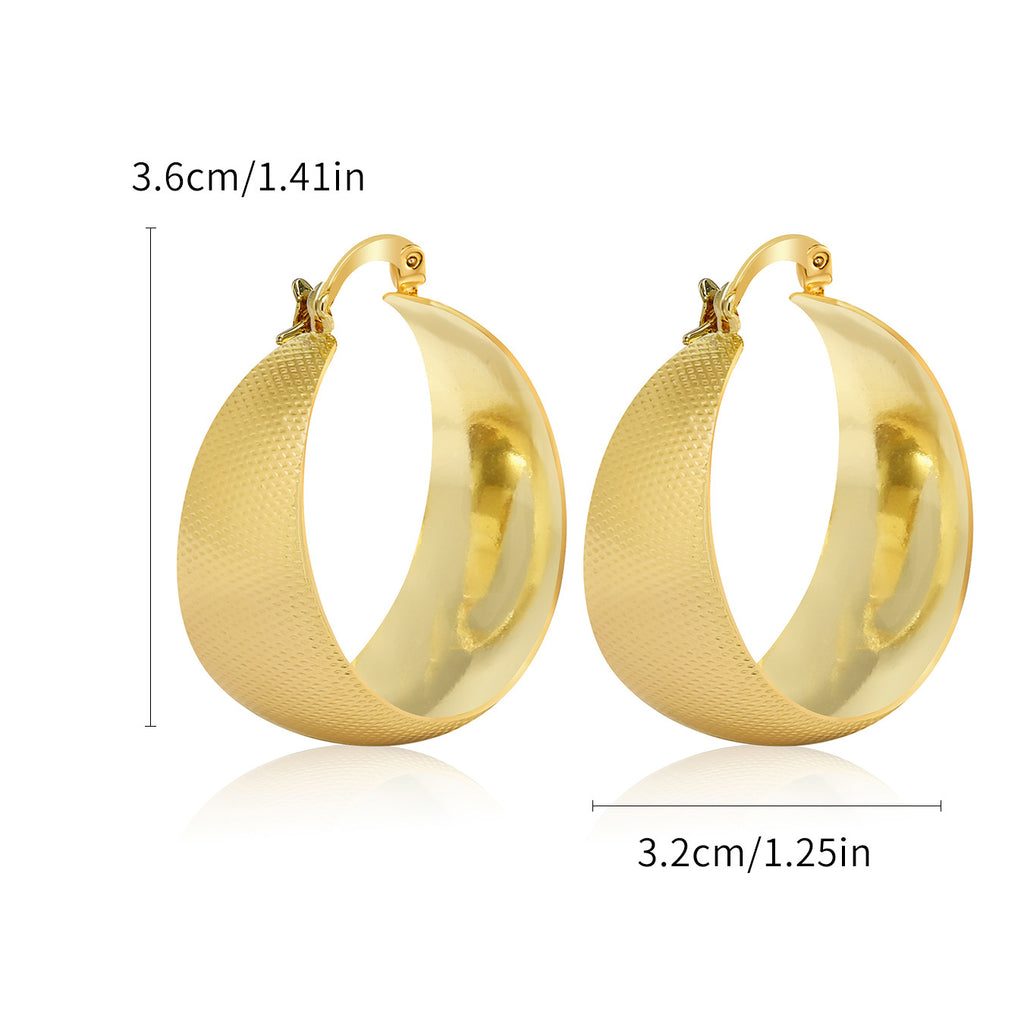 Women Geometric Metal Hoop Earrings