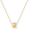 e double-round ring pendant set with zirconia stones