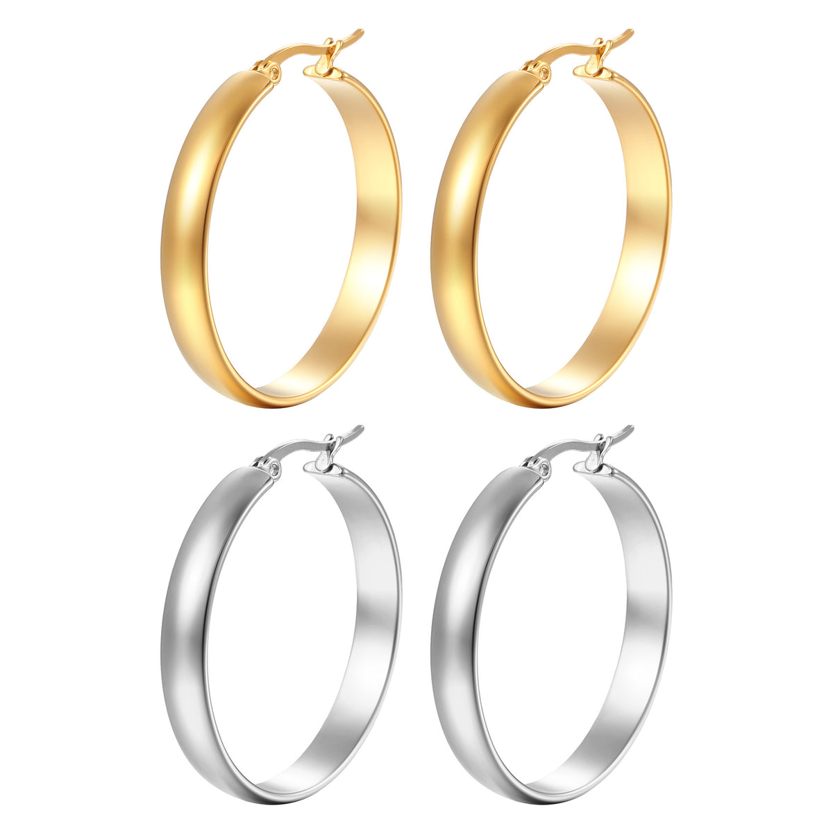 Round Gold Hoops
