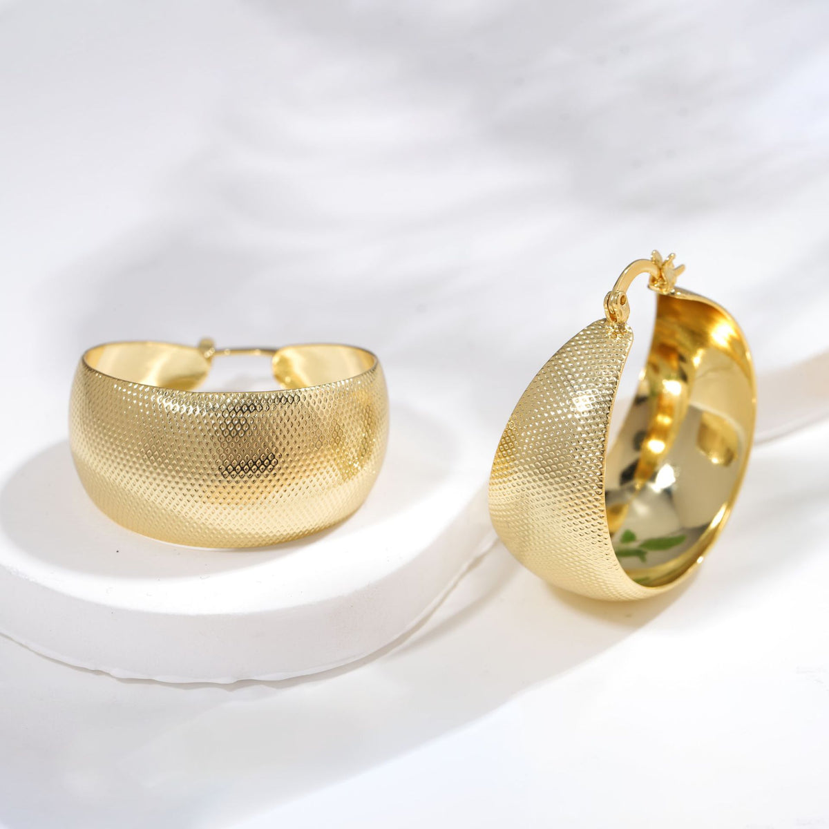 Women Geometric Metal Hoop Earrings
