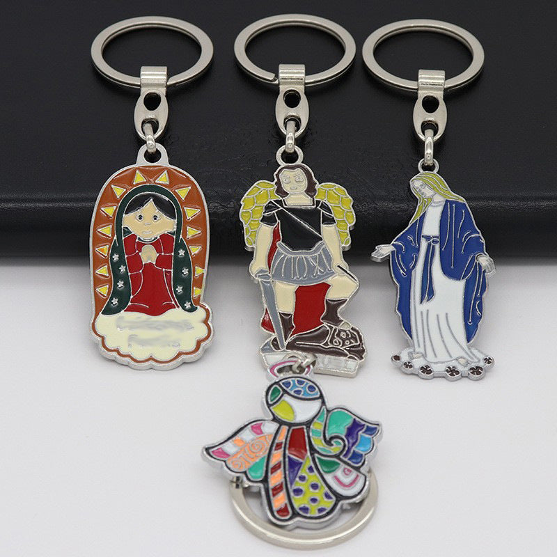 Assorted Catholic Enamel Zinc Alloy Keychain Pendant