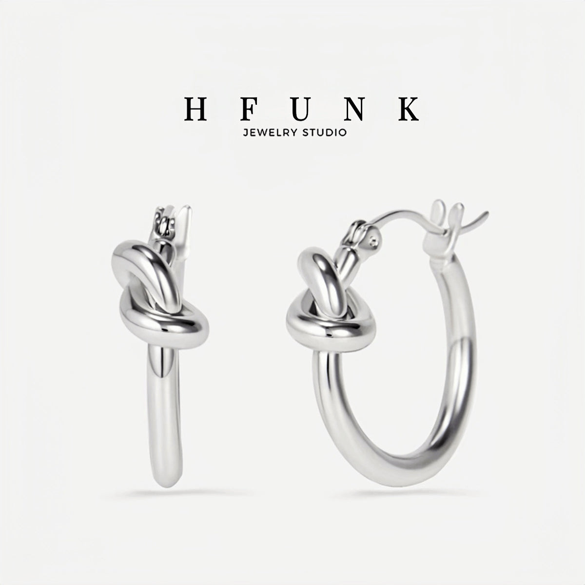 Women's fade-resistant geometric knot circular earrings