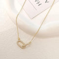 Gold Paperclip Pendant Necklace
