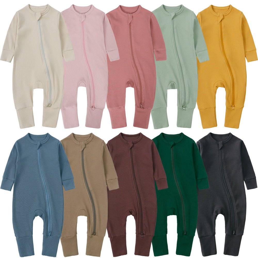 Bamboo Cotton Baby Sleepers with Mittens and Foot Covers